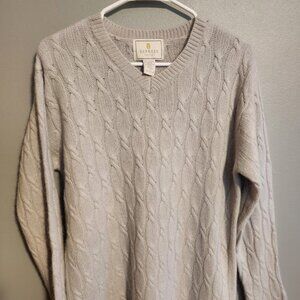 Express Tricot Vintage Wool Angora Cable Knit Tunic Sweater Grey Size Small